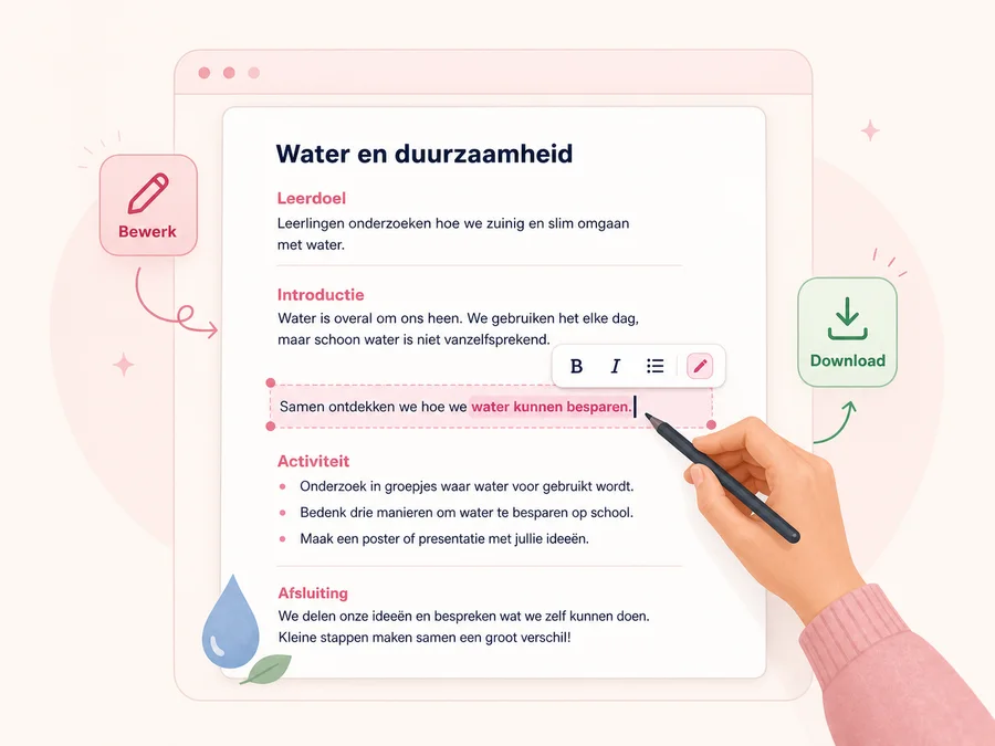 Documentpreview met bewerk- en downloadfunctie